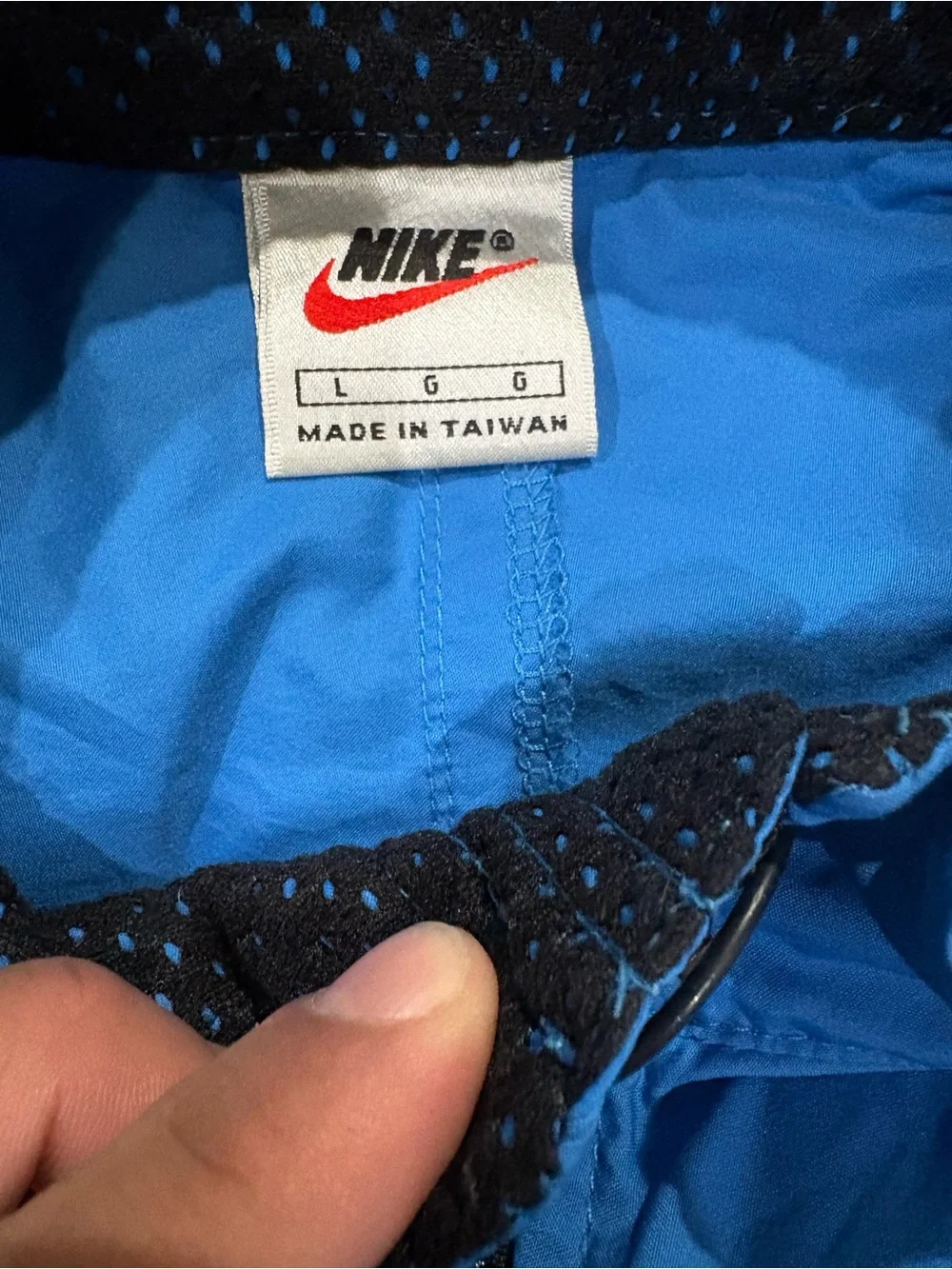 Vintage Y2K Men’s Nike Zip-Up Windbreaker Jacket Blue And White